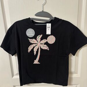 Gap girls sequin palm tree T shirt size large
